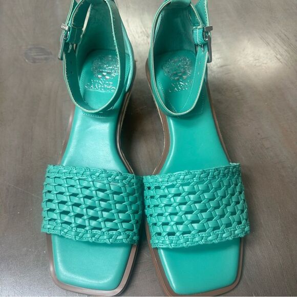 Vince Camuto Bretand, Turquoise Wedge Sandals. - Picture 3 of 6